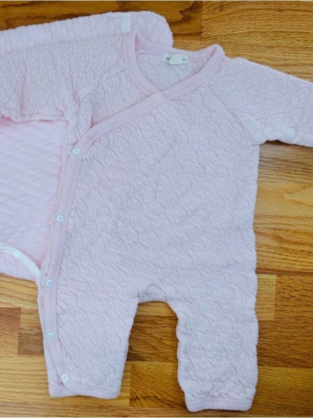 0-3 month pink onesie pajama Pink Quilted Footies Burt’s bees baby girl